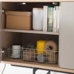 Studio Copenhagen Sideboard Caspito - Hellgrau / Eiche -Büromöbel Verkaufsgeschäft sideboard caspito hellgrau eiche 4373668