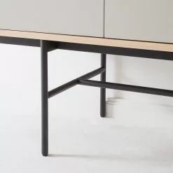 Studio Copenhagen Sideboard Caspito - Hellgrau / Eiche -Büromöbel Verkaufsgeschäft sideboard caspito hellgrau eiche 4373676