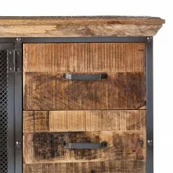 Ars manufacti Sideboard Hunter - Mango massiv / Metall - Mango / Blaugrau -Büromöbel Verkaufsgeschäft sideboard hunter mango massiv metall mango blaugrau 4414528