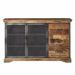 Ars manufacti Sideboard Hunter - Mango massiv / Metall - Mango / Blaugrau -Büromöbel Verkaufsgeschäft sideboard hunter mango massiv metall mango blaugrau 4845728