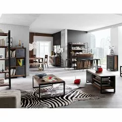 Ars manufacti Sideboard Manchester I - Akazie teilmassiv / Metall - Akazie / Anthrazit -Büromöbel Verkaufsgeschäft sideboard manchester akazie massiv metall 381752