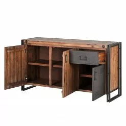 Ars manufacti Sideboard Manchester I - Akazie teilmassiv / Metall - Akazie / Anthrazit -Büromöbel Verkaufsgeschäft sideboard manchester i akazie massiv metall 4873180