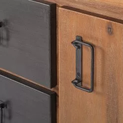 Ars manufacti Sideboard Manchester II - Akazie teilmassiv / Metall - Akazie / Anthrazit -Büromöbel Verkaufsgeschäft sideboard manchester ii akazie massiv metall 4876172