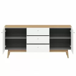 Germania Sideboard Monteo I - Weiß / Eiche -Büromöbel Verkaufsgeschäft sideboard monteo weiss eiche 4943284