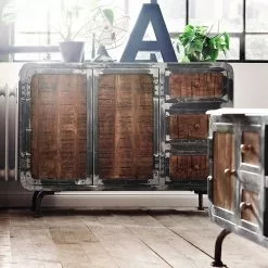 Ars manufacti Sideboard Wharton I - Akazie teilmassiv / Stahl -Büromöbel Verkaufsgeschäft sideboard wharton i mango teilmassiv stahl 5212052