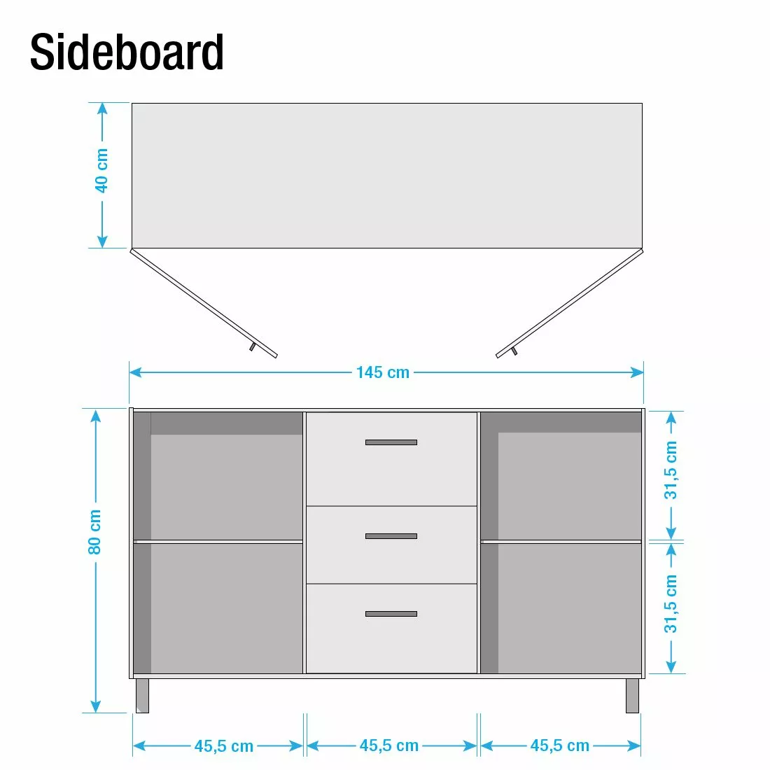 Ars manufacti Sideboard Woodson - Akazie Braun - Breite: 145 cm 9 Ars manufacti Sideboard Woodson - Akazie Braun - Breite: 145 cm – Bild 7