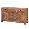 Wolf-Möbel Sideboard Yoga II - Sheesham massiv - Natur -Büromöbel Verkaufsgeschäft sideboard yoga ii sheesham massiv natur 2952797