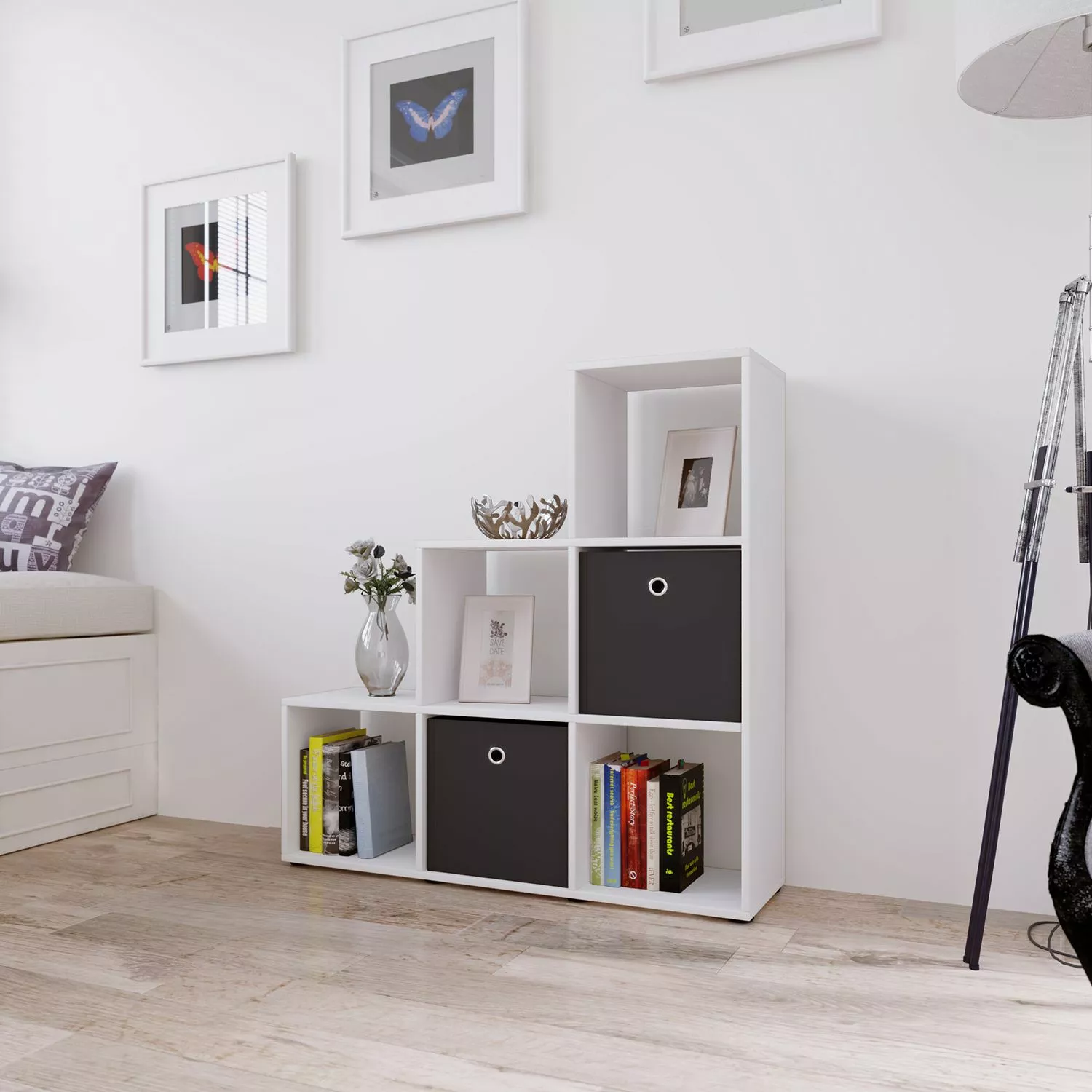 VCM Stufenregal Nitas - Weiß 4 VCM Stufenregal Nitas - Weiß – Bild 2