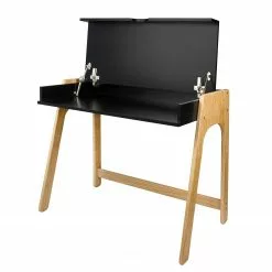 Temahome Schreibtisch Strömsund - Matt Schwarz / Eiche