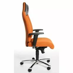 Topstar Chefsessel High Sit up - Webstoff / Echtleder - Orange / Schwarz -Büromöbel Verkaufsgeschäft topstar high sit up chefsessel bezug stoff echtleder verschiedene farben m ts ast 0075 3