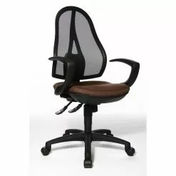 Topstar Drehstuhl Open Point SY - Kunstfaser / Mesh - Dunkelbraun / Schwarz -Büromöbel Verkaufsgeschäft topstar open point drehstuhl dunkelbraun m ts ast opt dbr 2