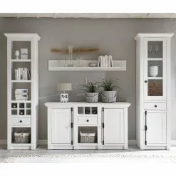 Maison Belfort Regal Geestland I - Pinie Weiß Dekor -Büromöbel Verkaufsgeschäft wohnwand geestland ii 4 teilig pinie weiss dekor 4536072