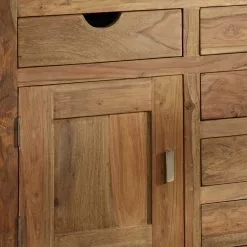 Wolf-Möbel Sideboard Yoga II - Sheesham massiv - Natur -Büromöbel Verkaufsgeschäft yoga kommode sheesham holz geoelt 6 schubladen 1207325
